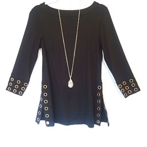 Cato est 1946 Black Tunic/Top Mid-length sleeve- Size XS